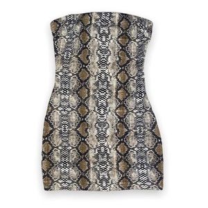 FASHION NOVA Strapless Snake Print Bodycon Mini Dress 🐍